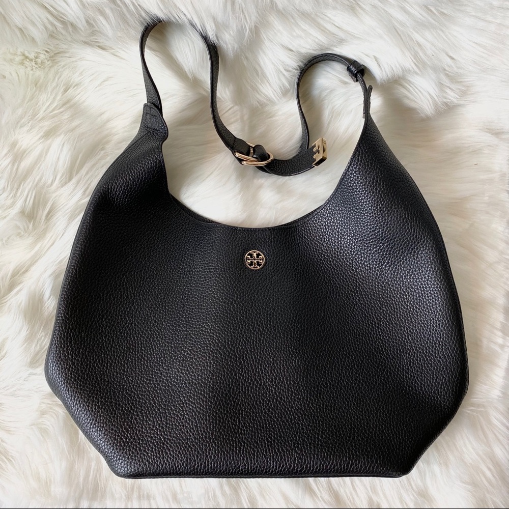Tory Burch Black Pebbled Shoulder Bag - Picture 1 of 8